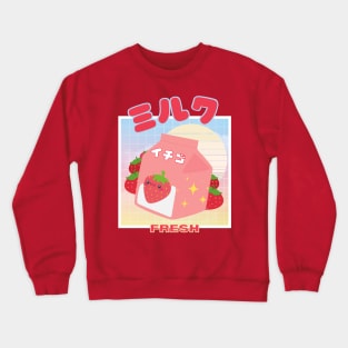 Vaporwave Kawaii Strawberry Milk Shake Crewneck Sweatshirt